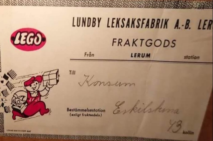 Lundby and LEGO shipping label